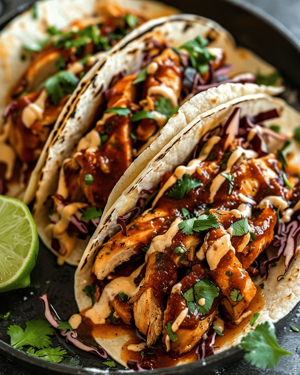 Garlic Butter Honey BBQ Chicken Tacos: Sweet, Savory & Irresistible!