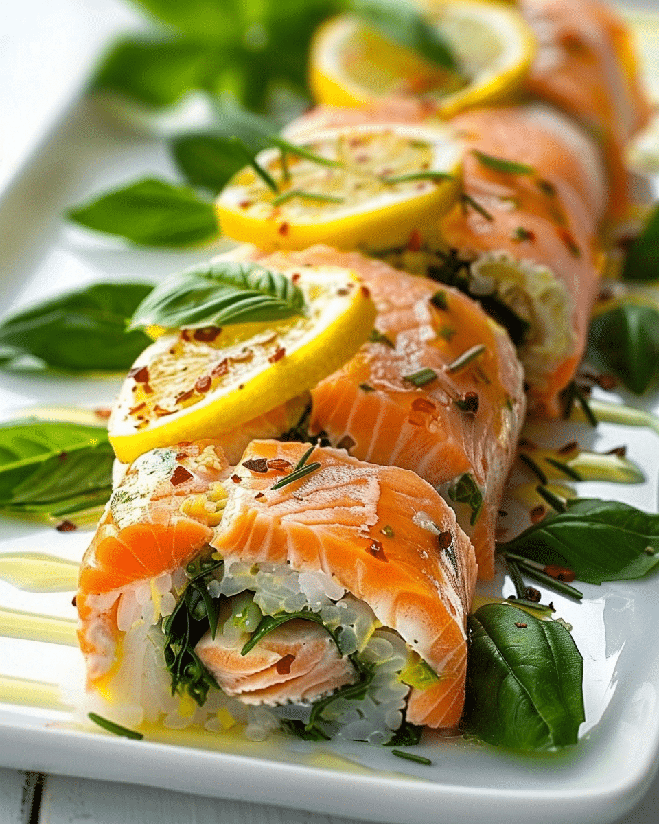 Lemon Basil Salmon Rolls Recipe