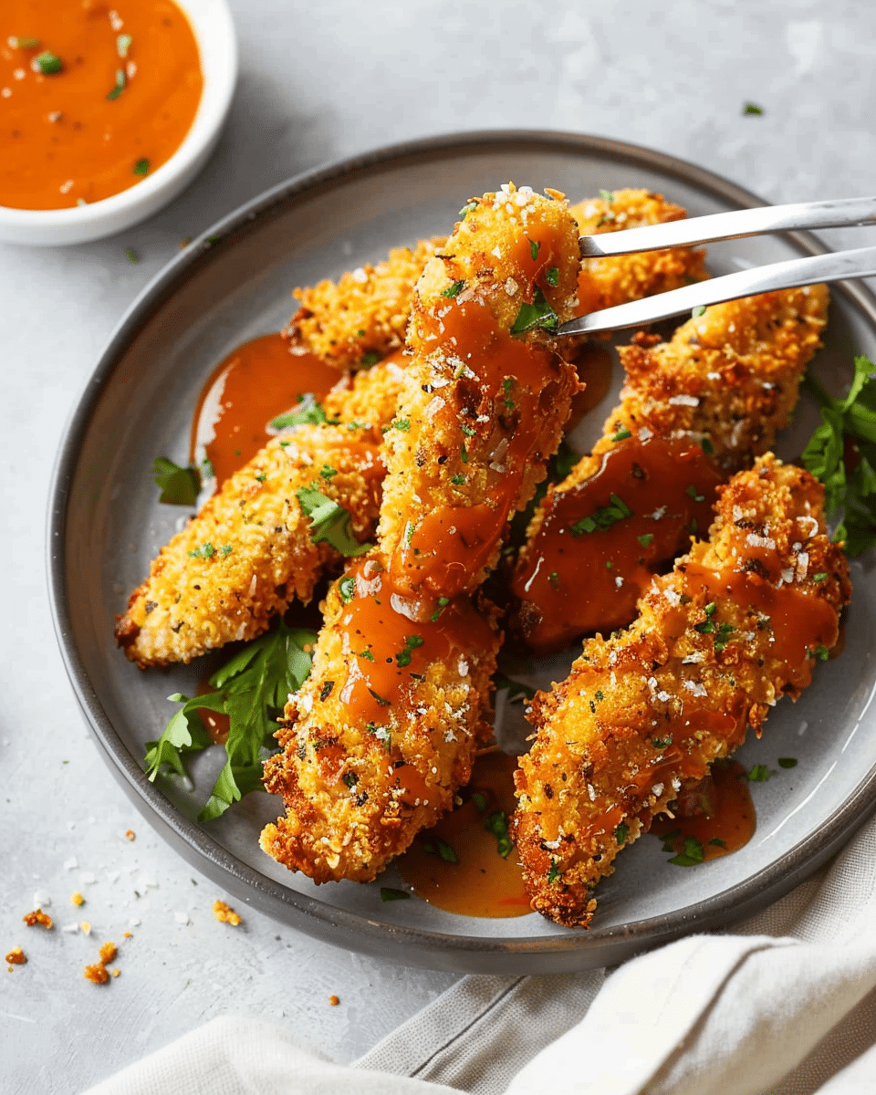 Crispy Parmesan Air Fryer Chicken Tenders
