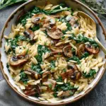 Creamy Spinach and Mushroom Orzo (30 Minutes, ONE-PAN)
