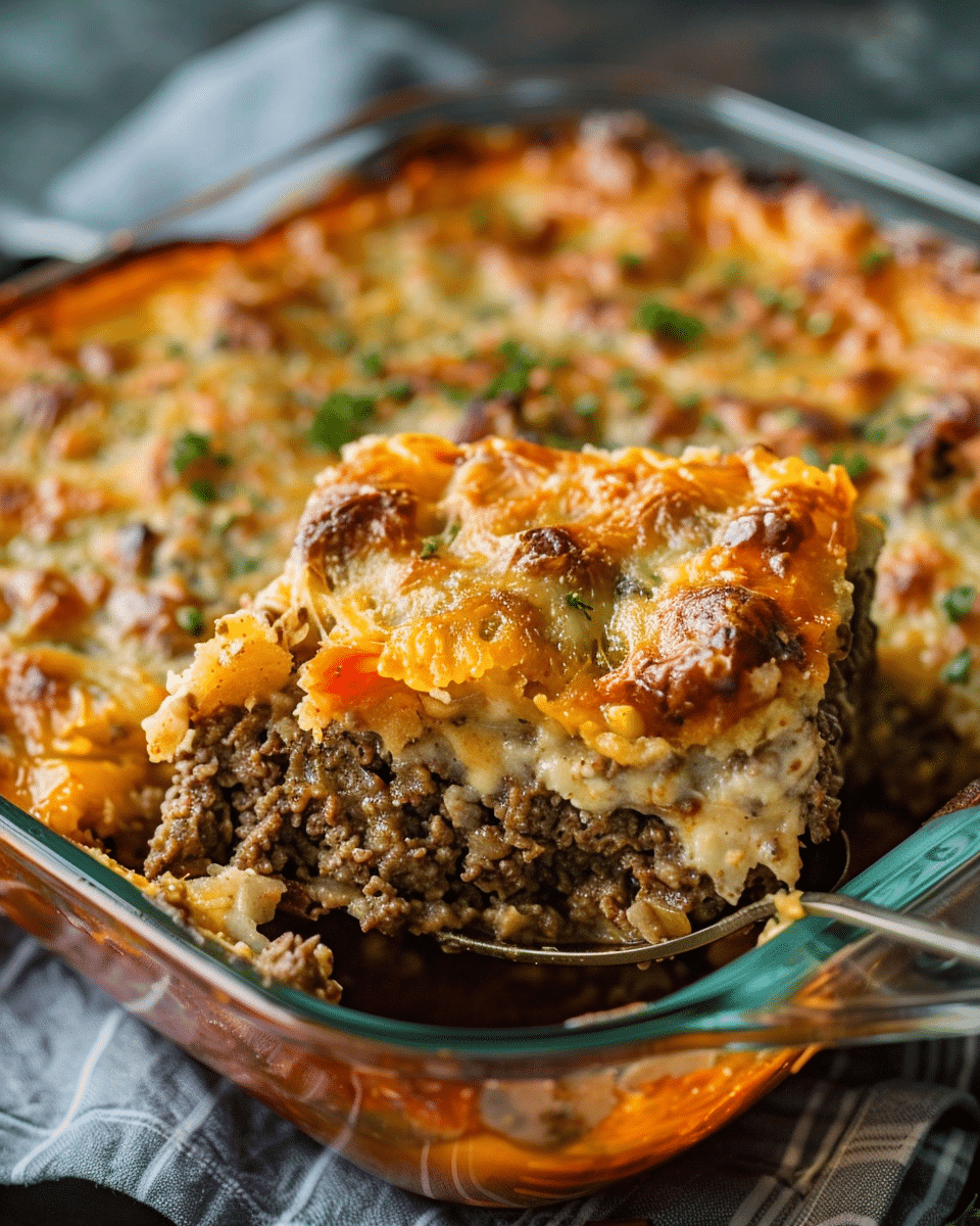 Cheesy Loaded Meatloaf Casserole