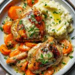 Creamy Herb Chicken Thighs with Carrots & Mash