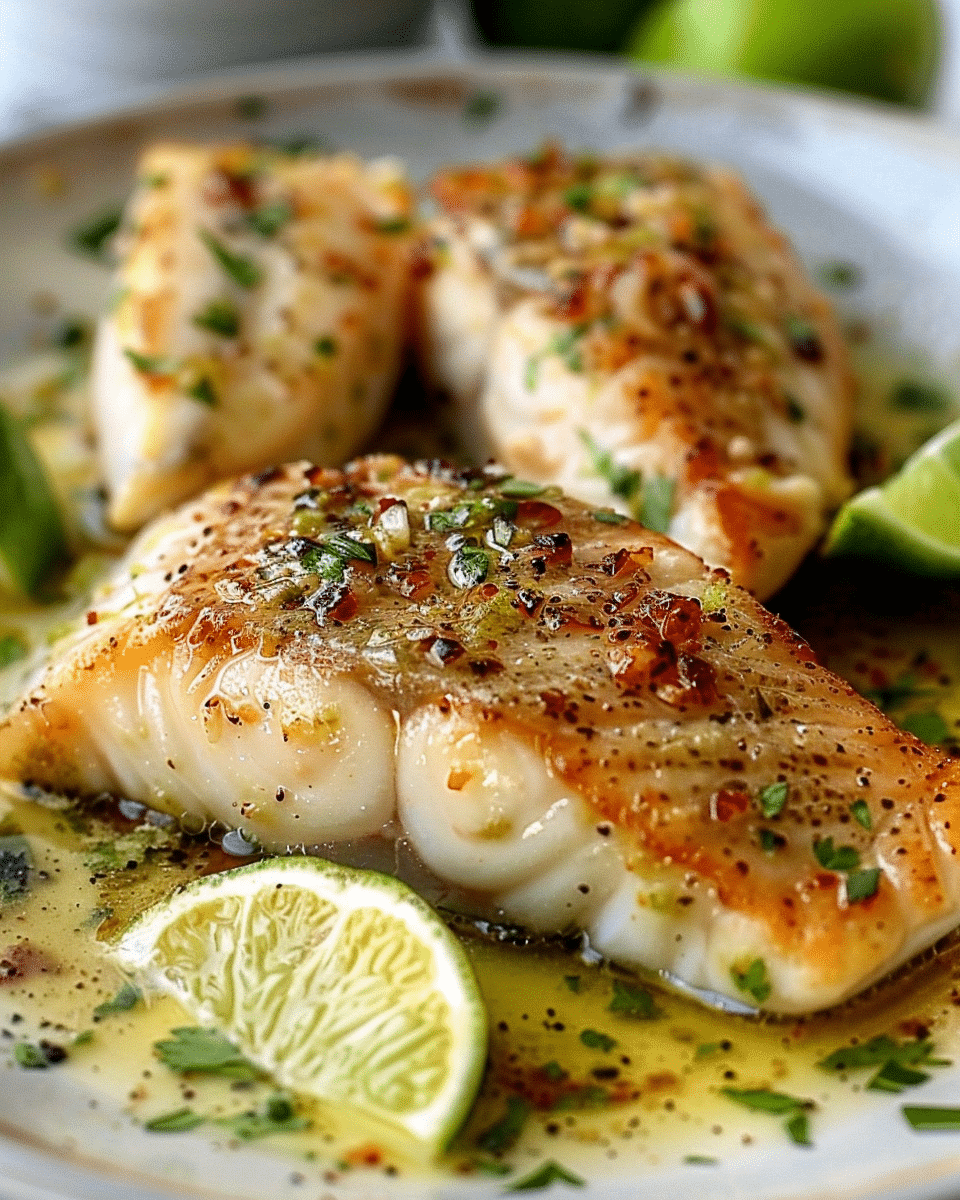 Coconut Lime Fish with Garlic Butter