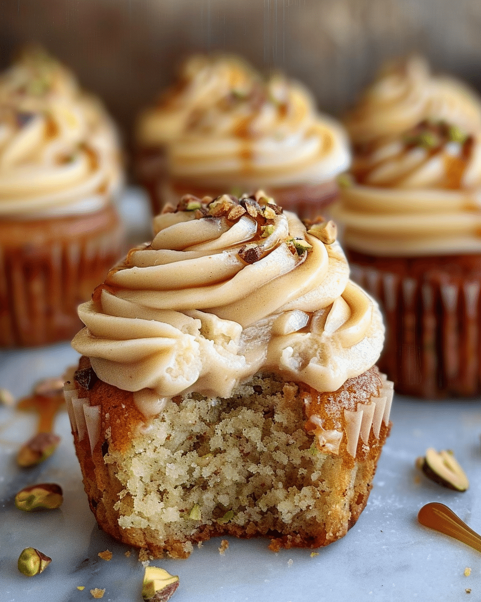 Maple Caramel Pistachio Cupcakes
