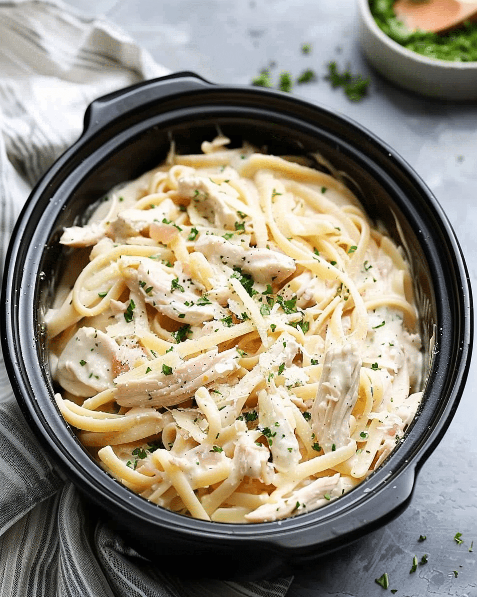 Crock Pot Creamy Italian Chicken Pasta