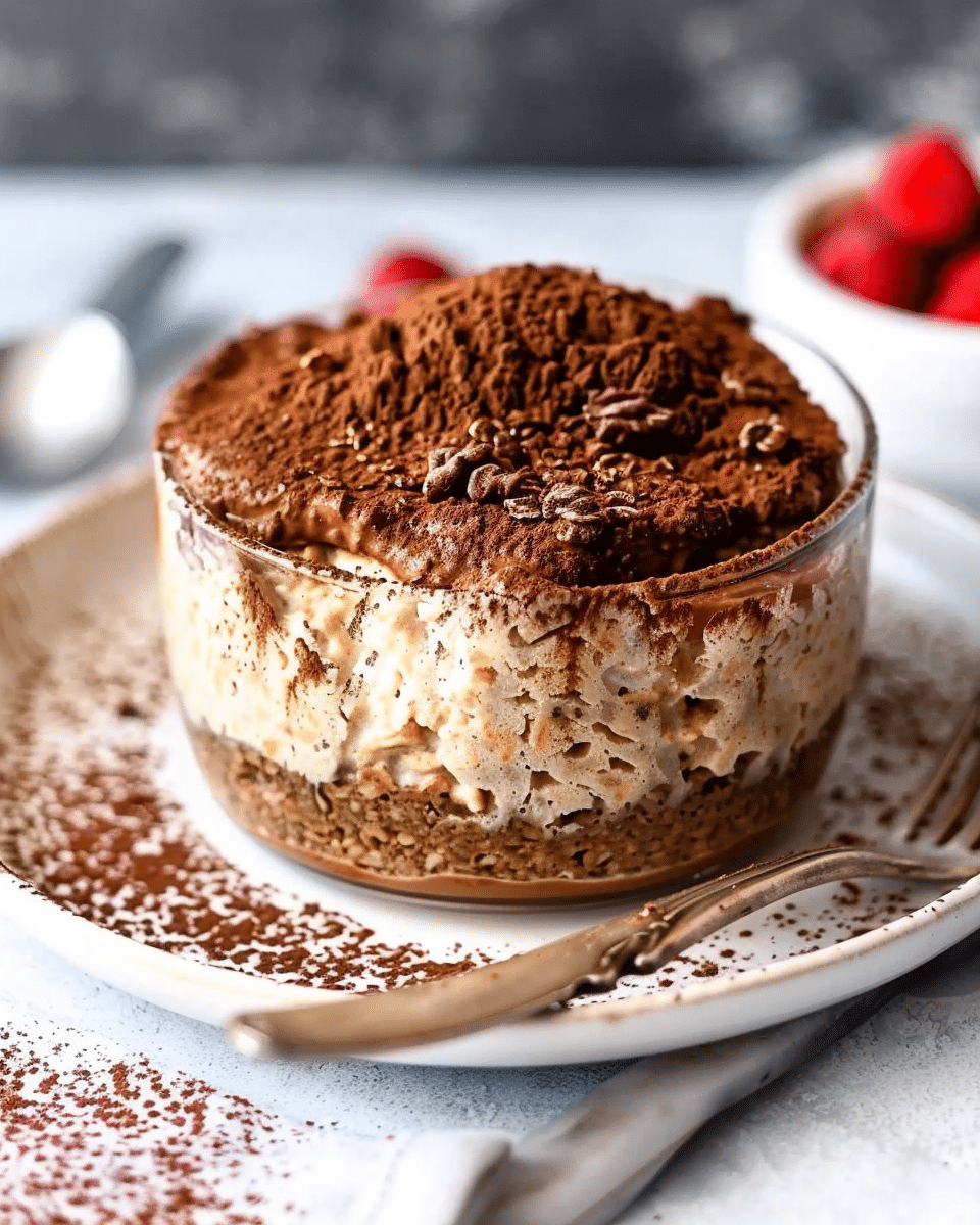 High Protein Tiramisu Overnight Oats