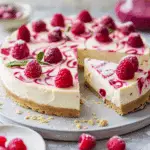 Frambozen Cheesecake met Witte Chocolade (No Bake)