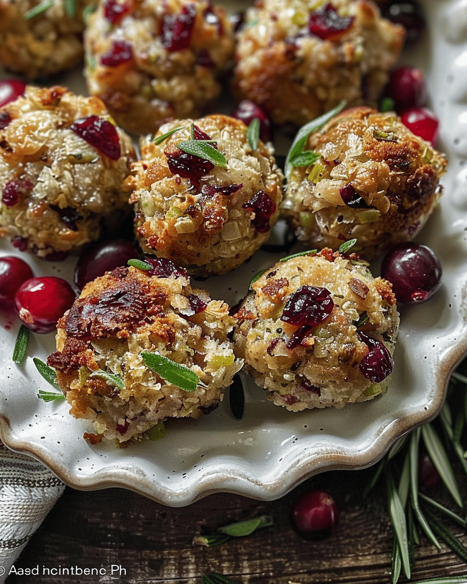Cranberry Turkey Stuffing Balls