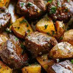 Garlic Butter Steak Bites and Potatoes (Tender & Crispy!)