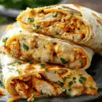 Ooey-Gooey Cheesy Garlic Chicken Wraps