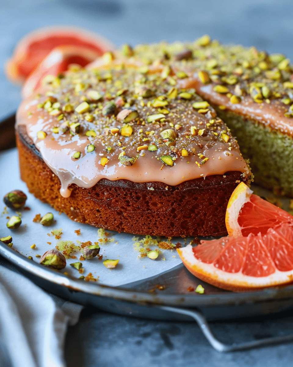 Grapefruit Pistachio Olive Oil Cake