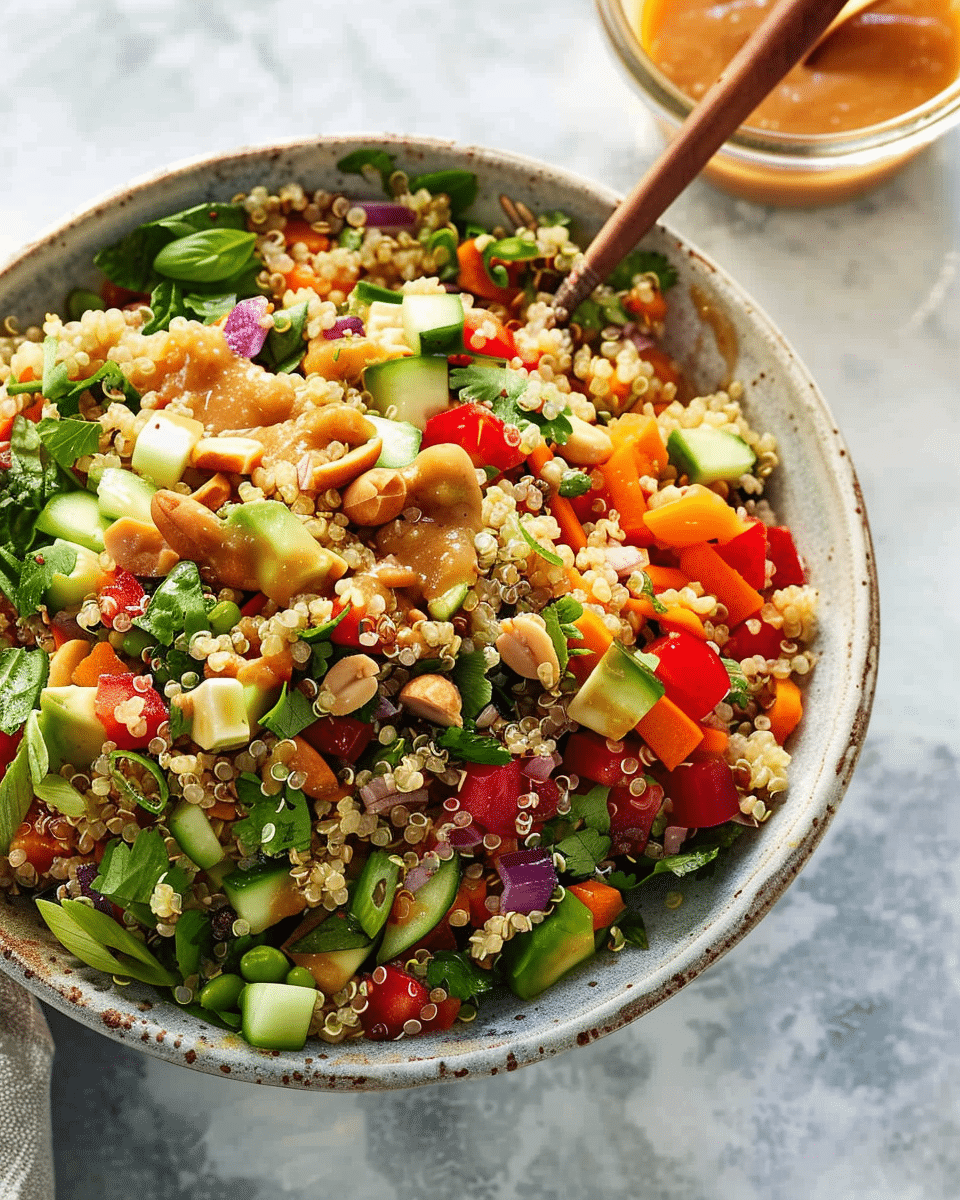 Quinoa Crunch Salad with Peanut Dressing