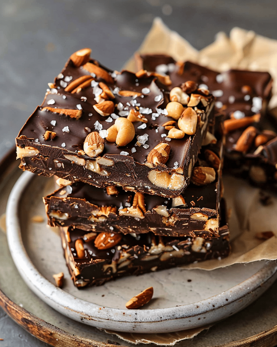 Dark Chocolate and Sea Salt Nut Bars