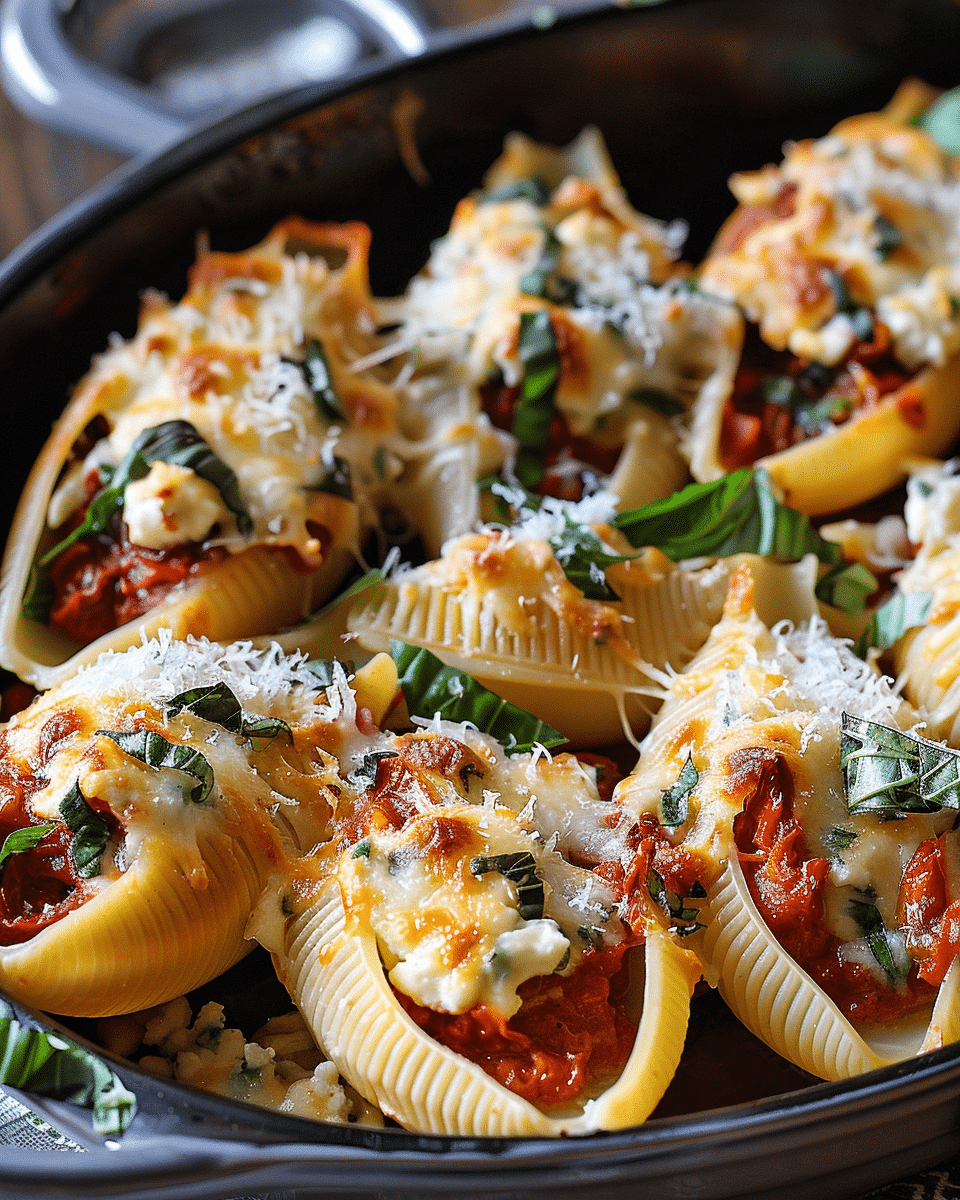 Creamy Sun-Dried Tomato and Ricotta Stuffed Shells