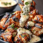 Grilled Chicken Bites with Creamy Garlic Sauce