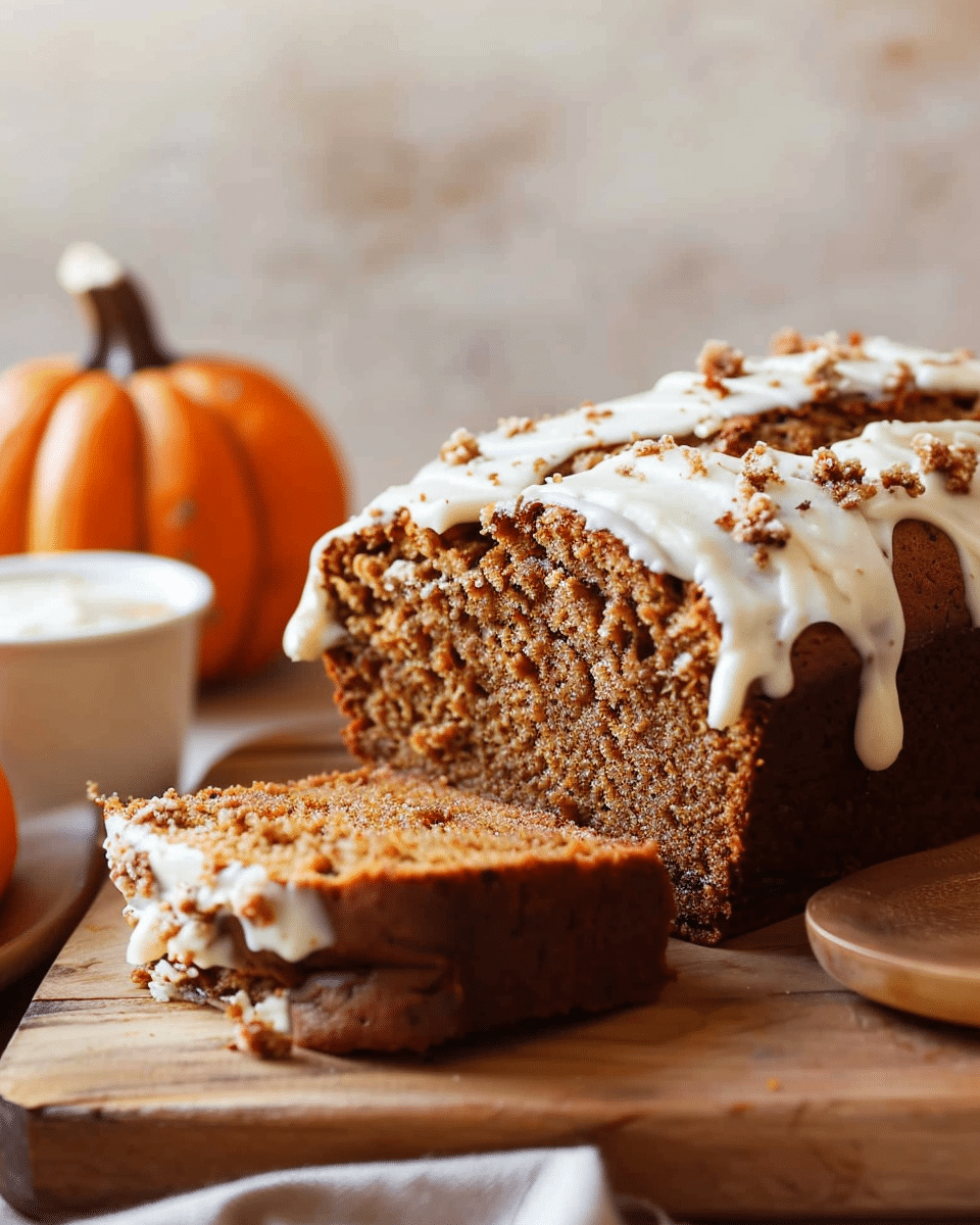 Pumpkin Bread with Cream Cheese Frosting