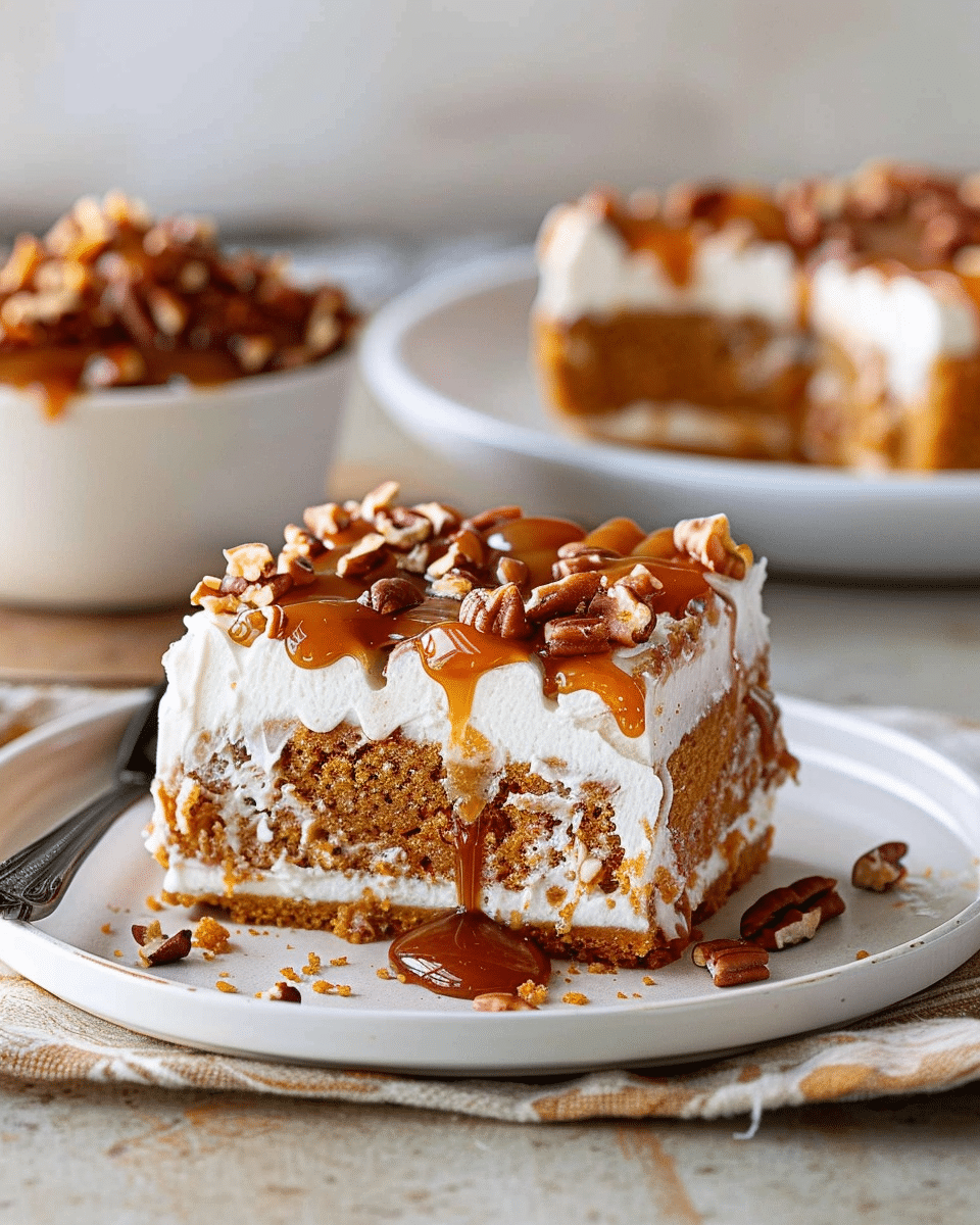 Sweet Potato Caramel Poke Cake