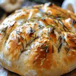Easy Roasted Garlic Rosemary Artisan Bread