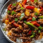 Beef and Pepper Rice Bowl