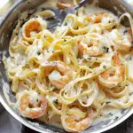 Creamy Shrimp Fettuccine Pasta with Homemade Alfredo Sauce