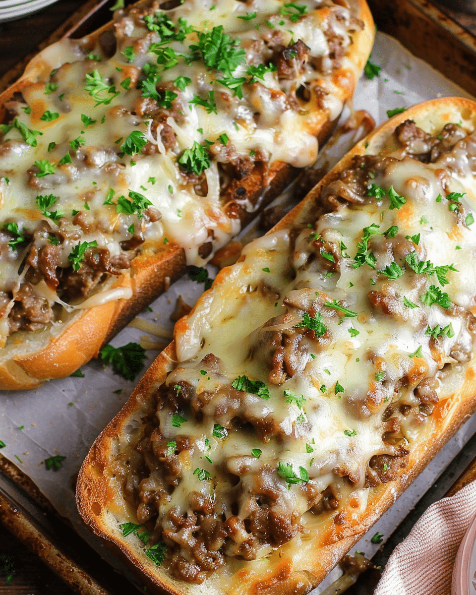 Philly Cheesesteak Garlic Bread