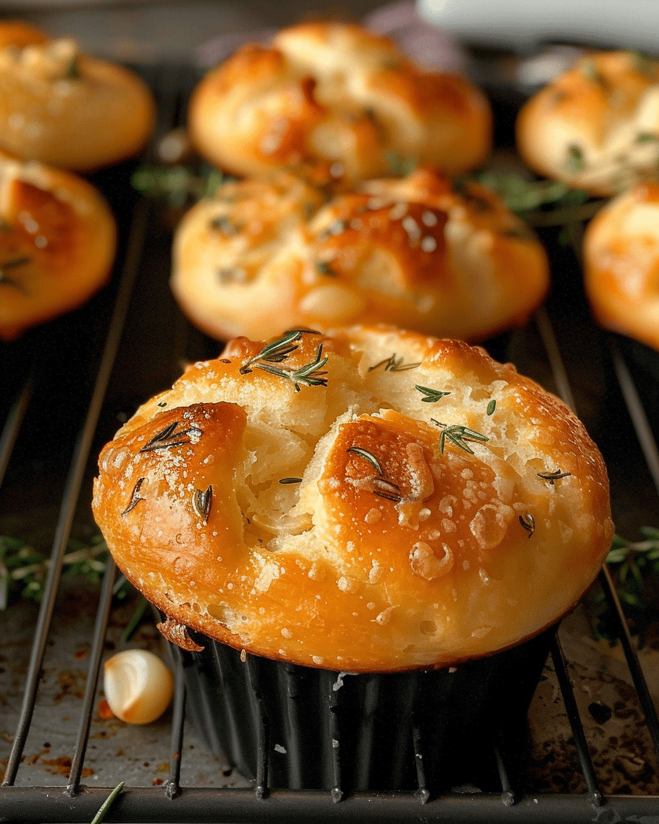 Rosemary Garlic Focaccia Muffins