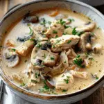 Comforting Rotisserie Chicken and Mushroom Soup