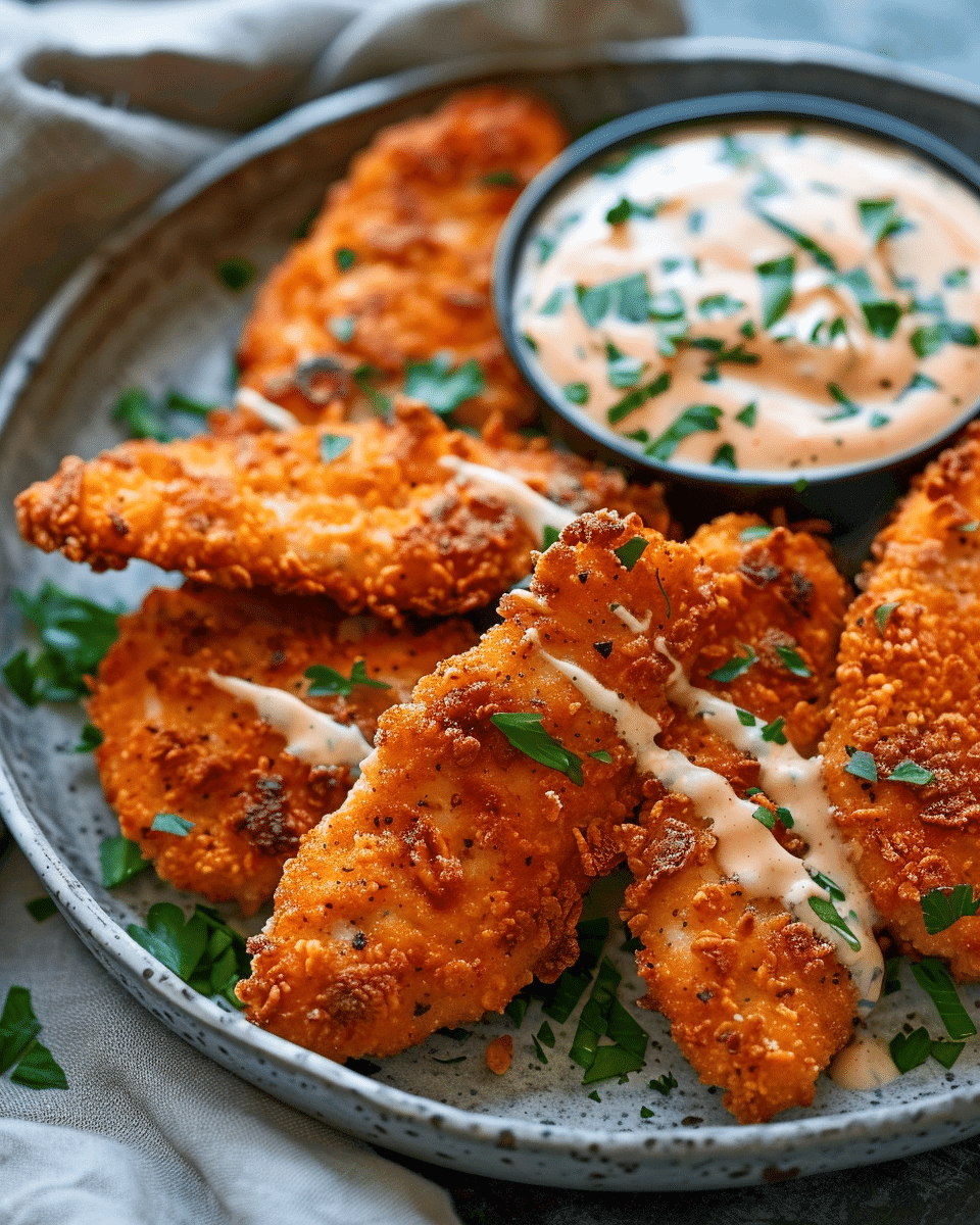 Spicy Parmesan Chicken with Buffalo Ranch Dip