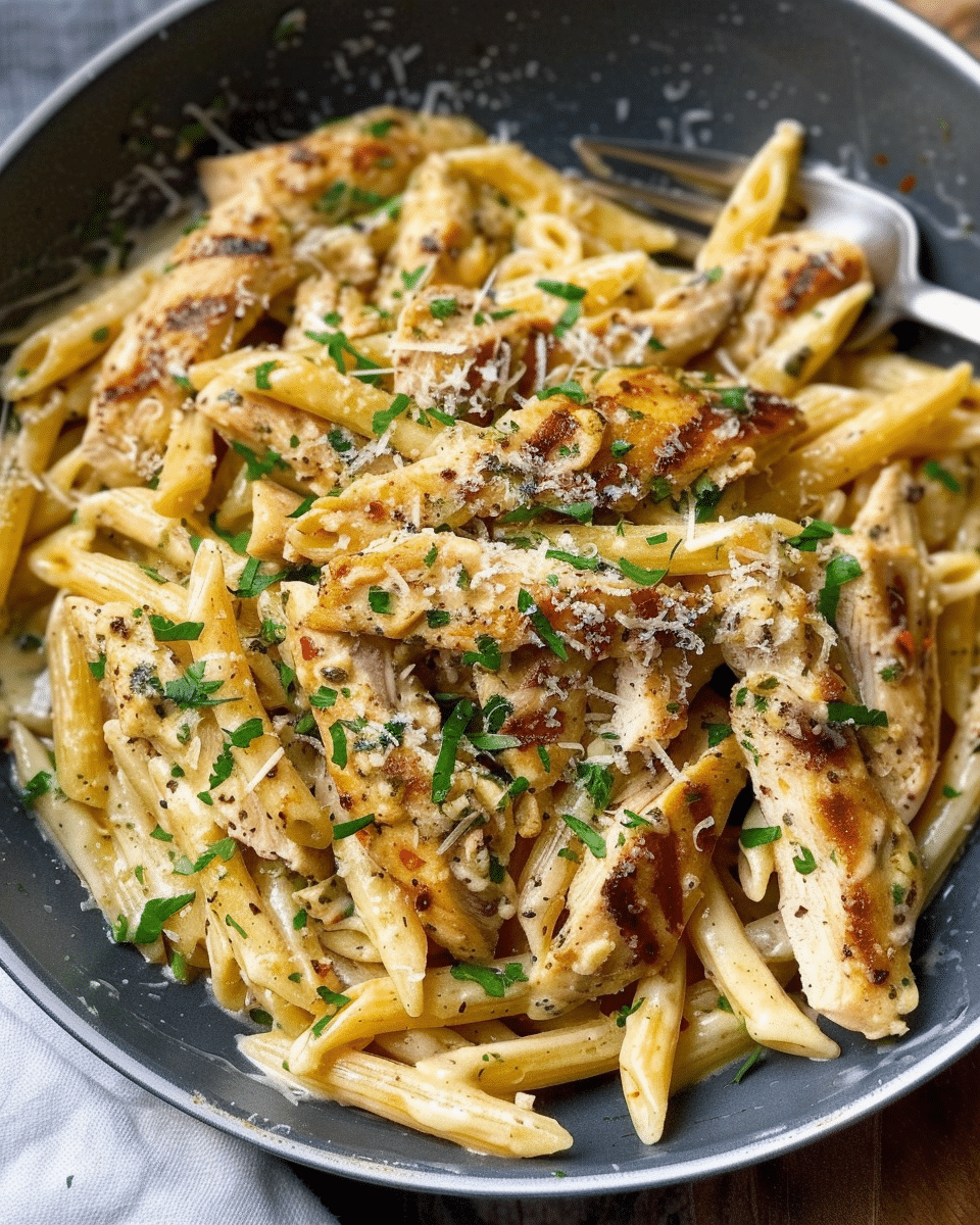 Healthy Garlic Parmesan Chicken Pasta Recipe