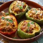 Stuffed Green Peppers with Ground Beef and Rice