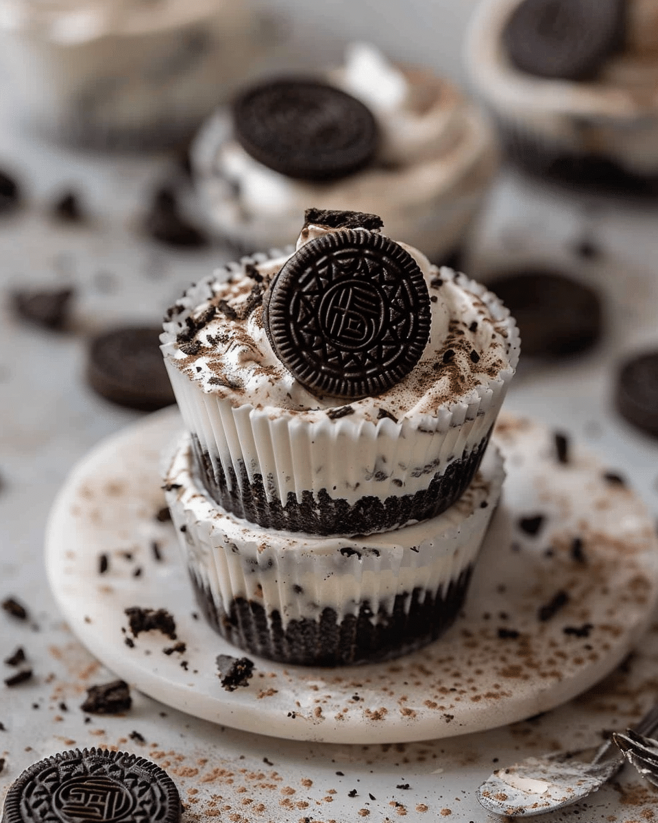 No‑Bake Cookies & Cream Cheesecake Cups