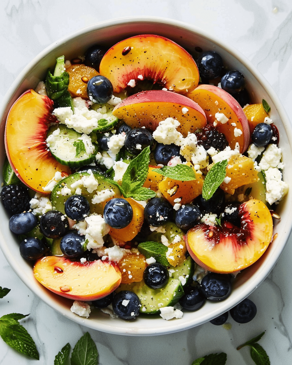 Blueberry Peach Feta Salad