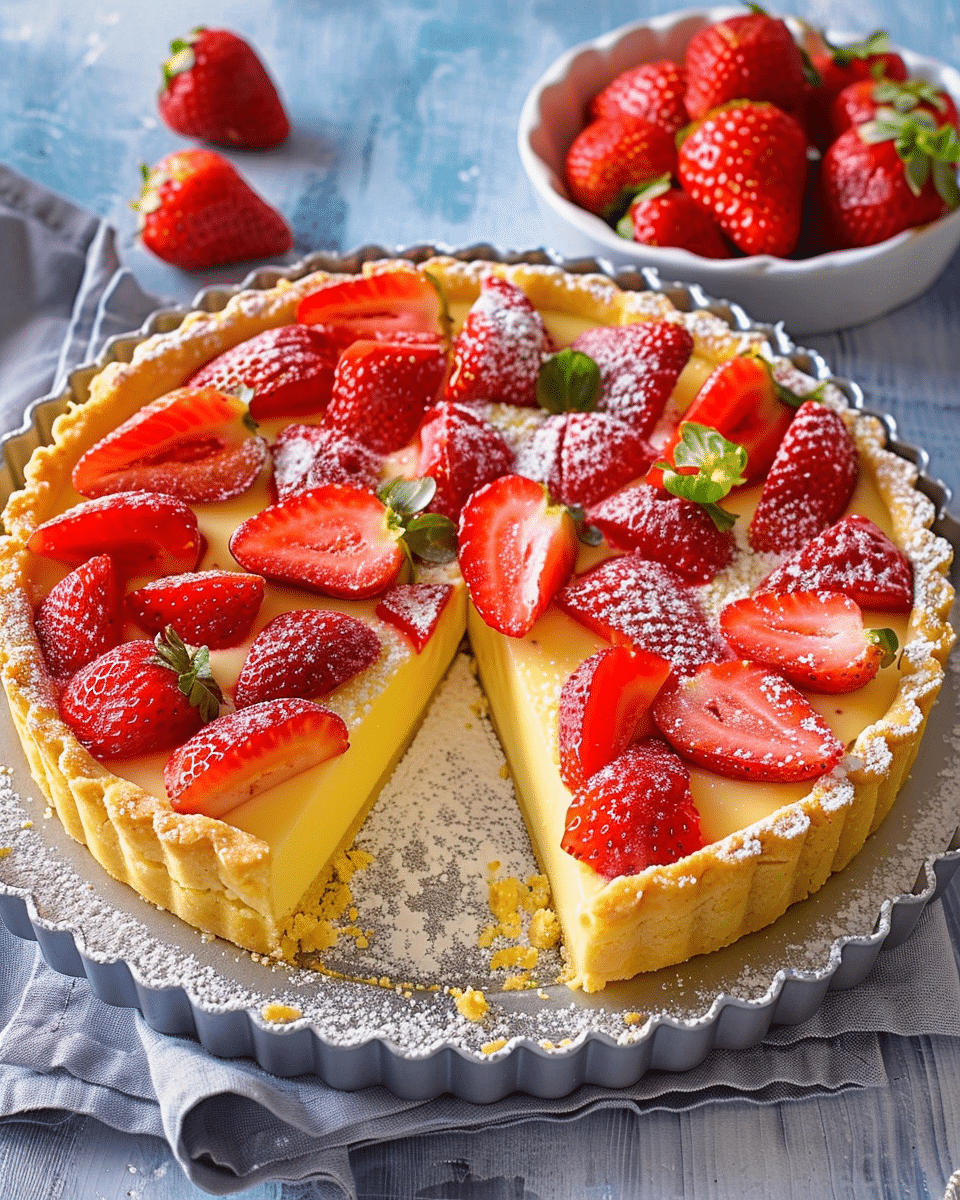 Vanilla Custard & Strawberry Tart