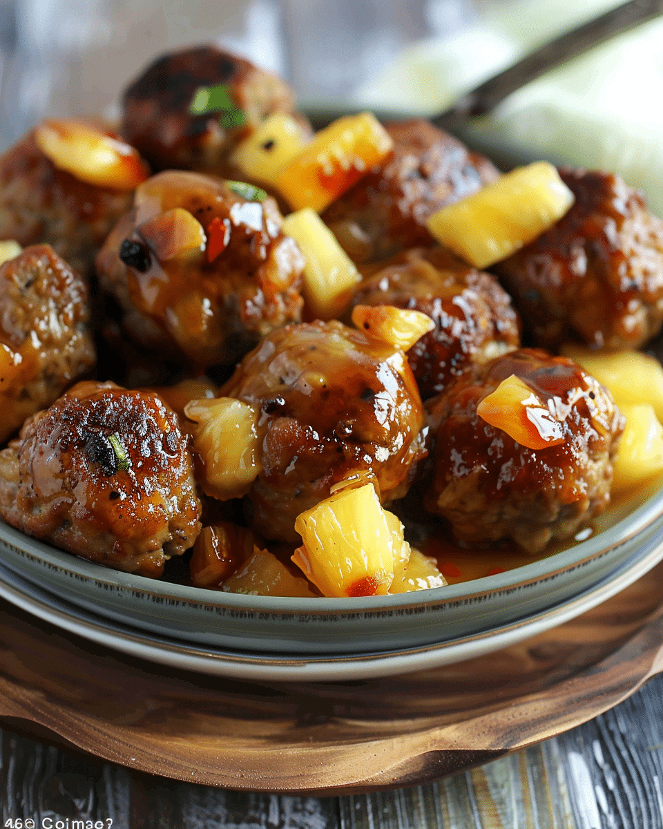 Meatballs with Pineapple and Sweet Pickle