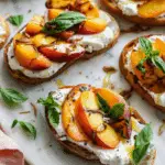 Peach Bruschetta with Whipped Ricotta
