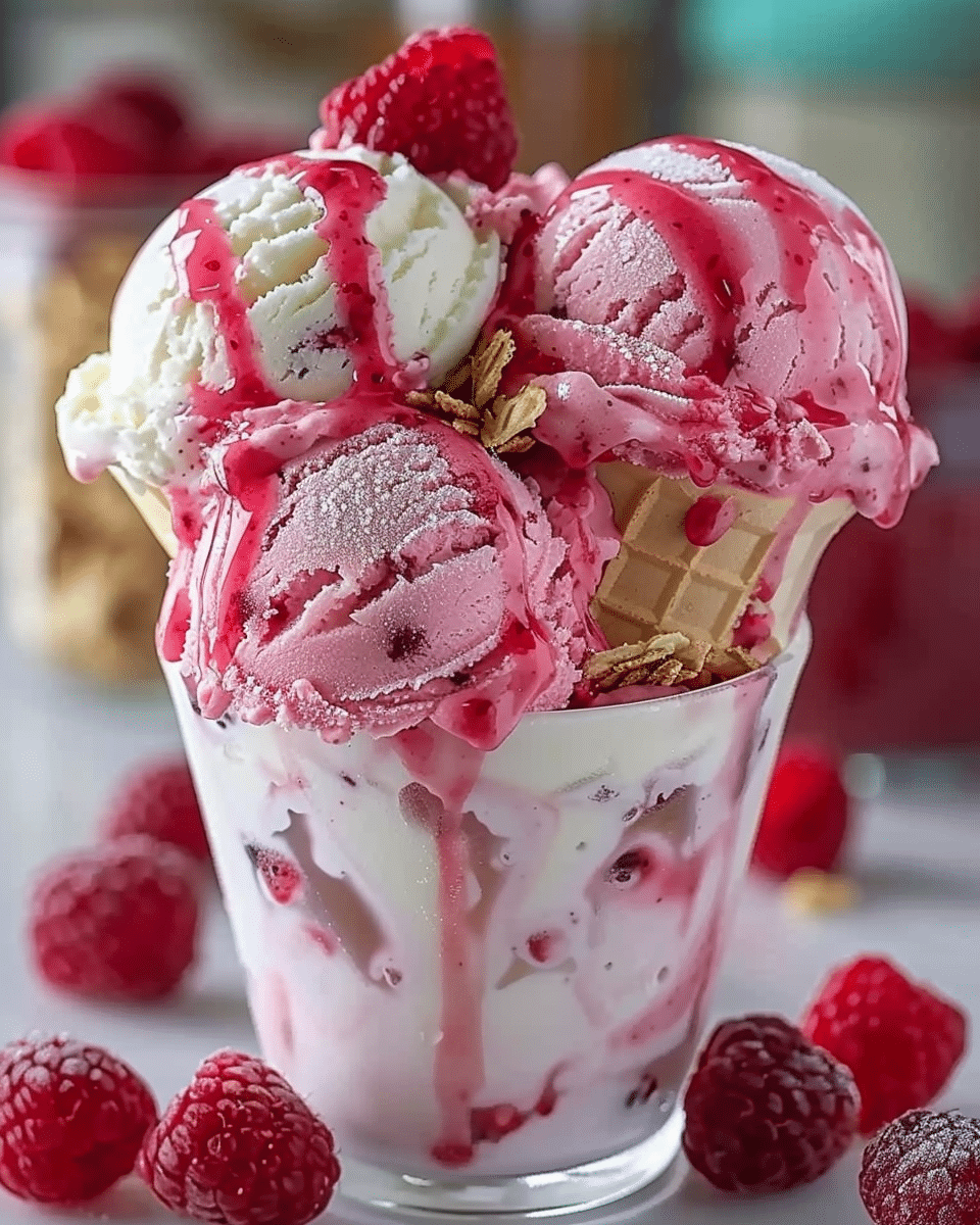 Summer Raspberry Cheesecake Ice Cream