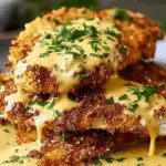 Pretzel‑Crusted Chicken with Creamy Mustard Cheddar Sauce