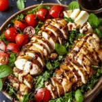Baked Marinated Chicken Salad with Mozzarella and Balsamic Vinaigrette