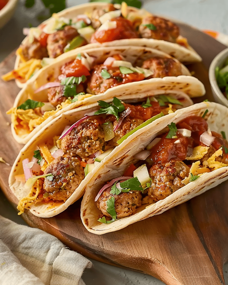 Smashed Meatball Sub Tacos