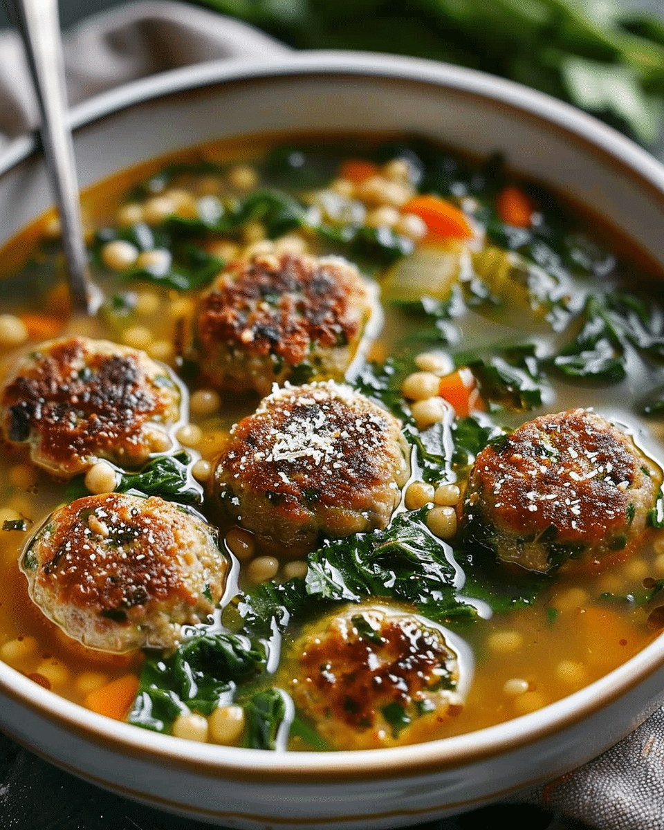 Italian Wedding Soup with Parmesan Meatballs