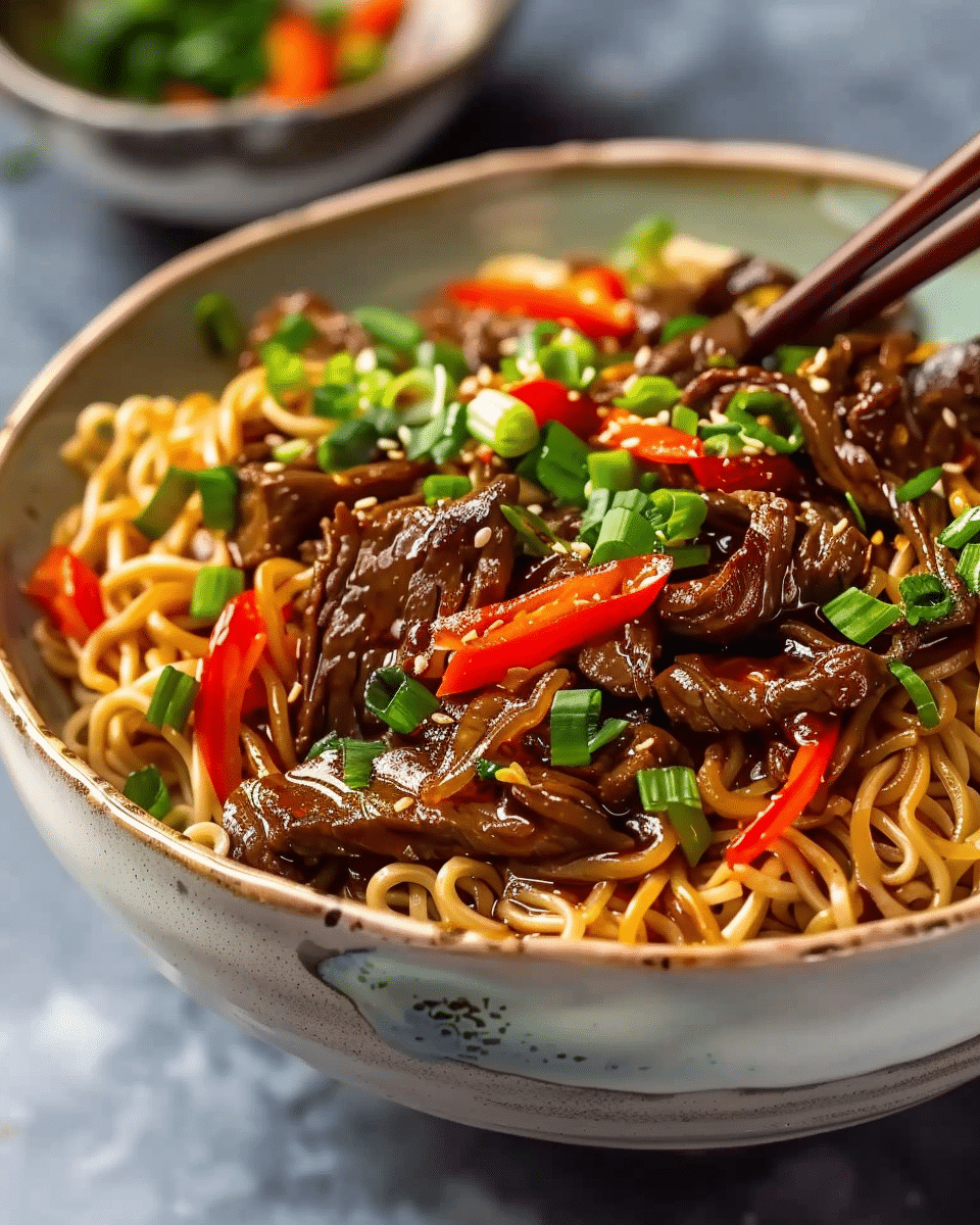 Sticky Beef Noodles
