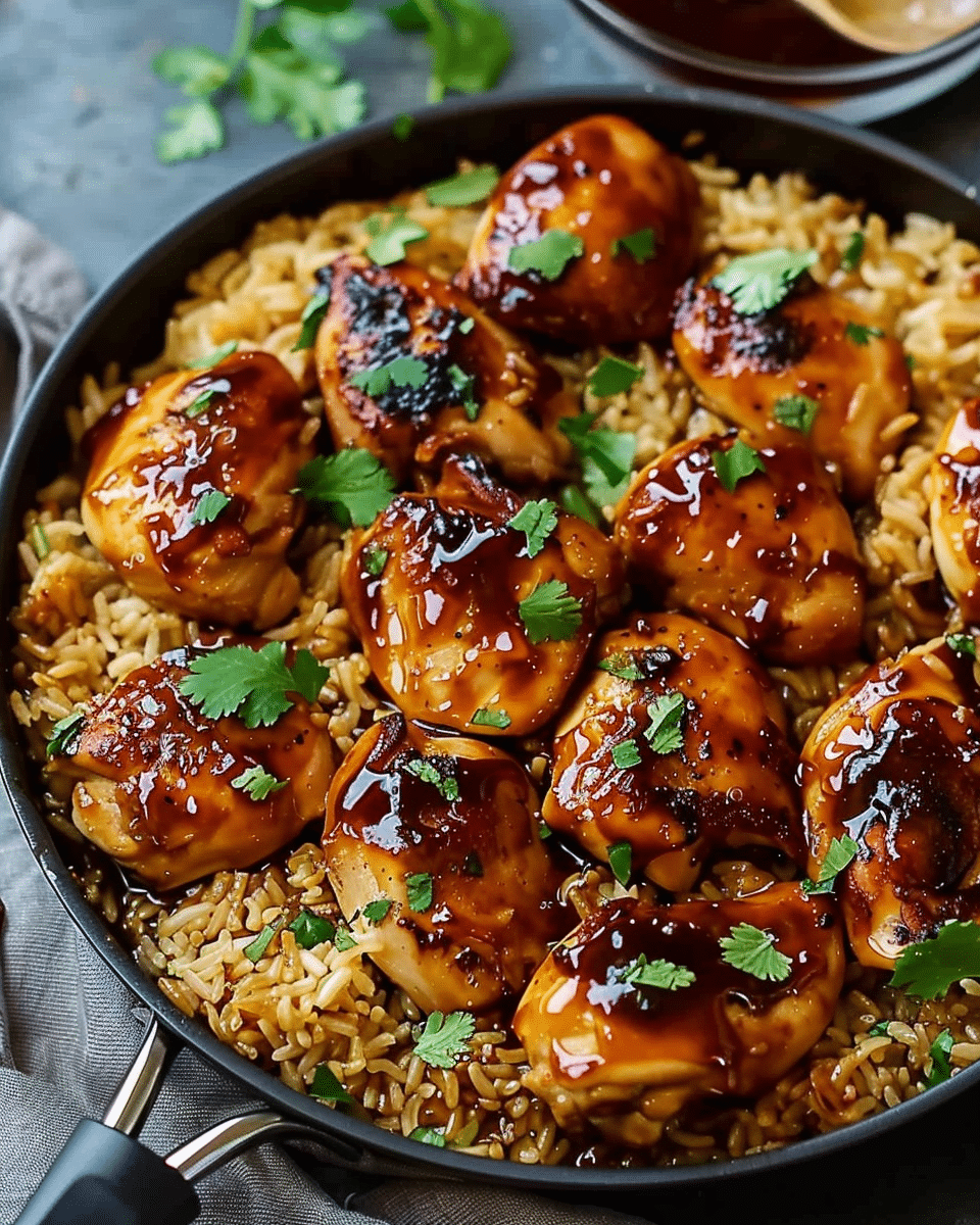 One‑Pan Honey BBQ Chicken Rice