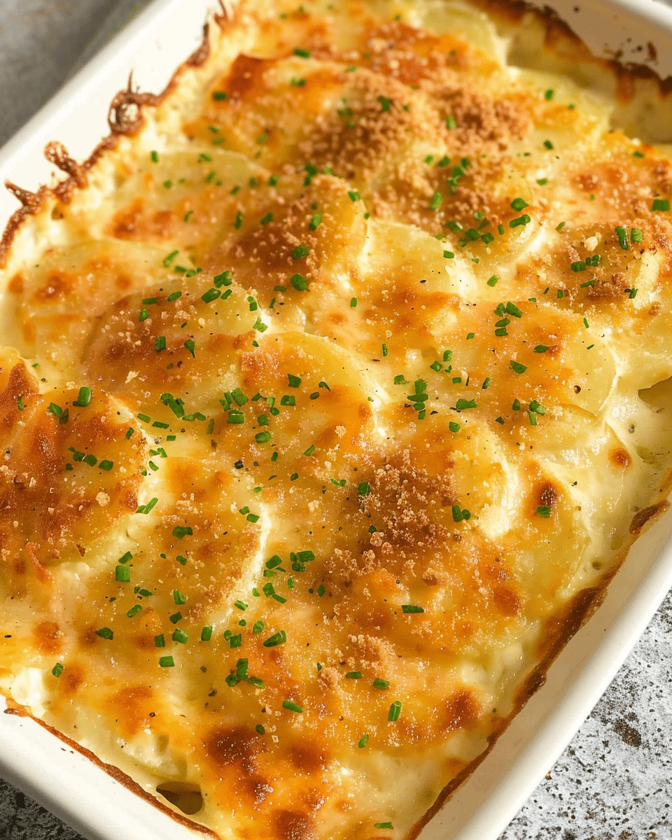 Bust Roasted Garlic Potatoes au Gratin