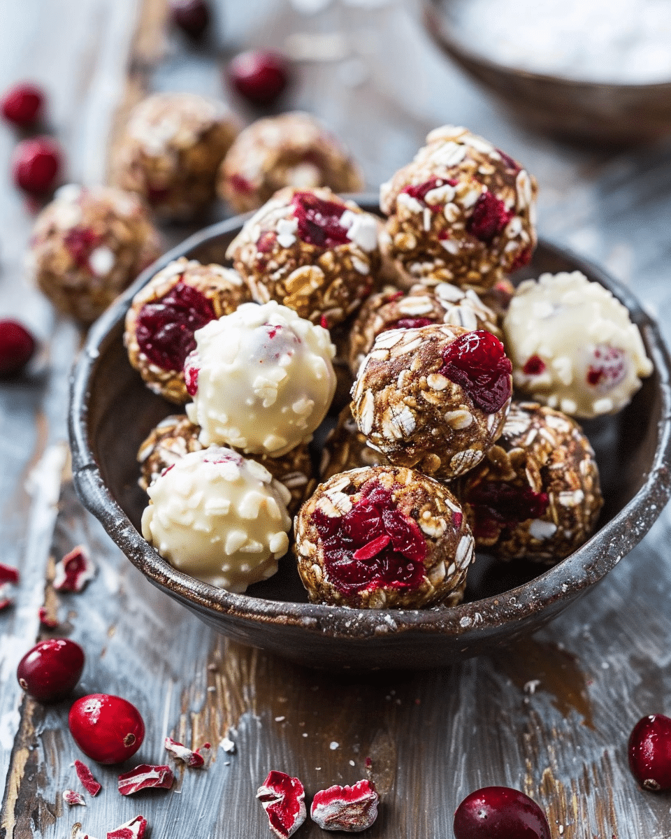 Cranberry White Chocolate Energy Bites