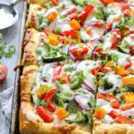 Crescent Roll Veggie Pizza with Cream Cheese