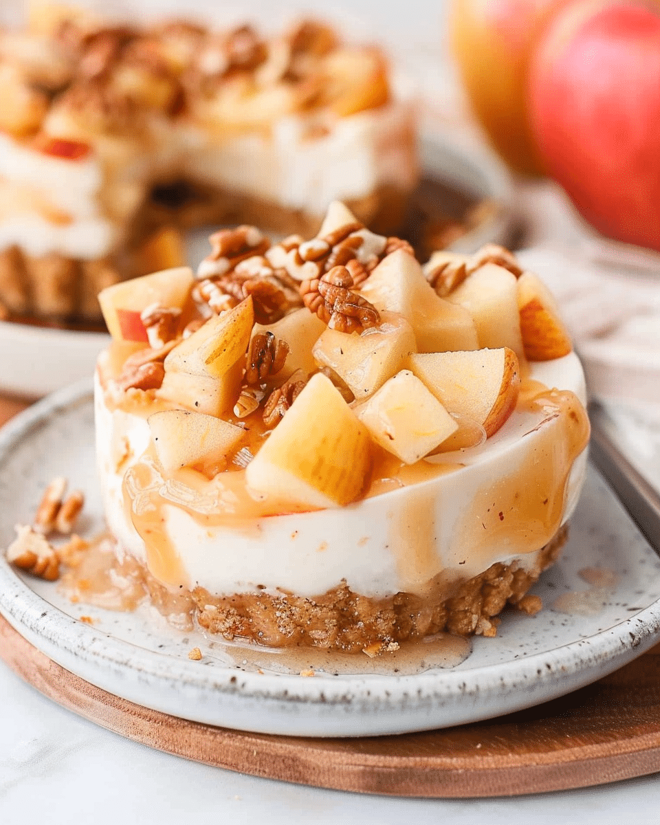 Mini No‑Bake Apple Pie Cheesecakes