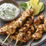 Greek Chicken Souvlaki with Tzatziki