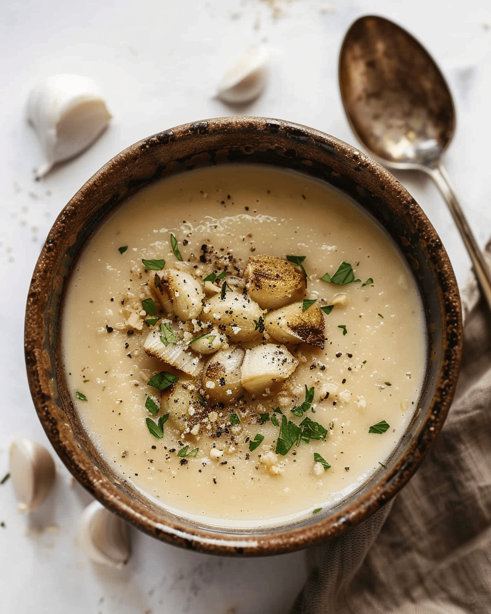 Roasted Garlic Soup – Rich and Creamy