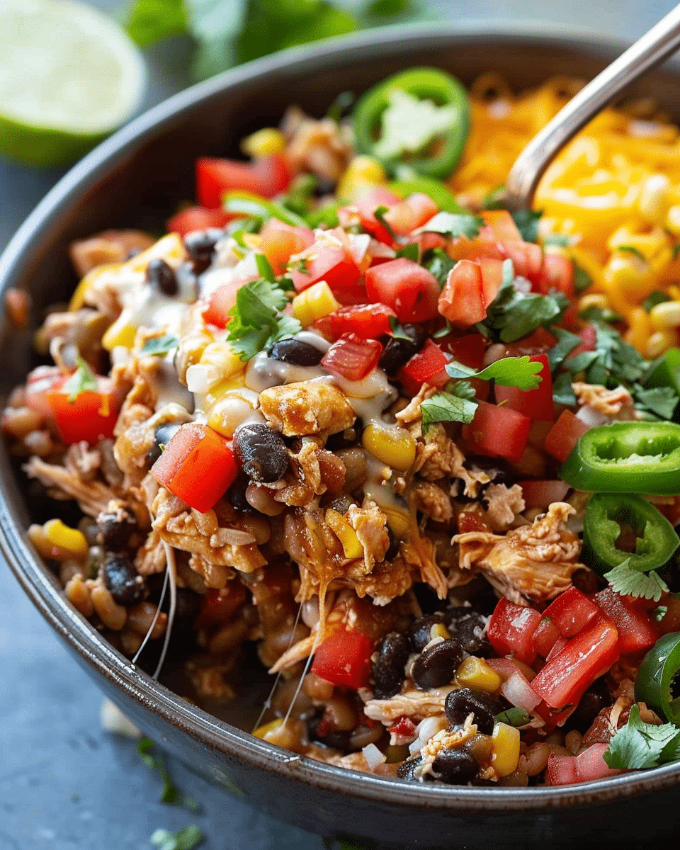 One‑Pan Chicken Burrito Bowls