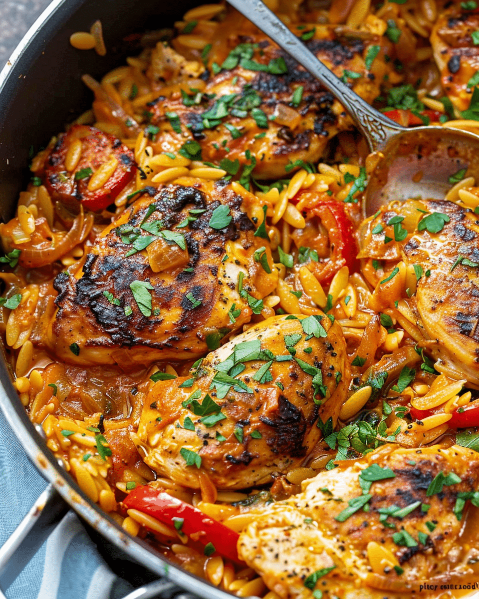 Greek‑Style Baked Chicken Orzo